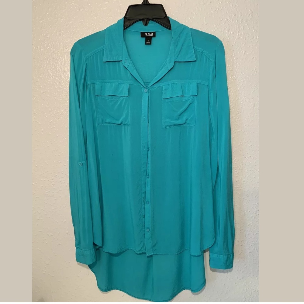 🩷 A.N.A A NEW APPROACH BUTTON DOWN BLOUSE SIZE SMALL